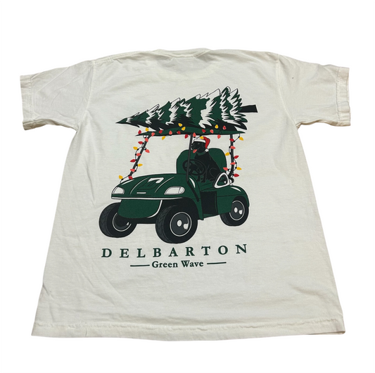 Ben Golf Cart Christmas Tee - White