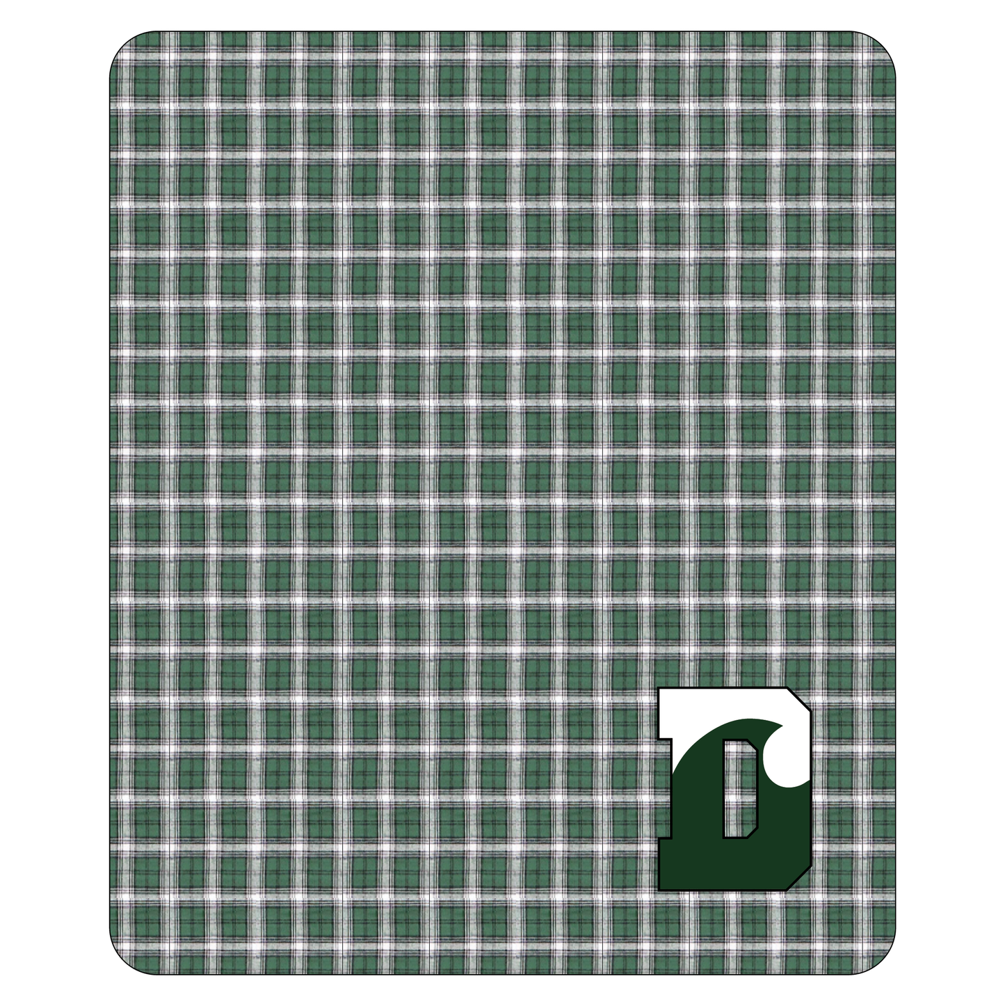 Blanket - Boxercraft Flannel and Fleece - Green/White/Black