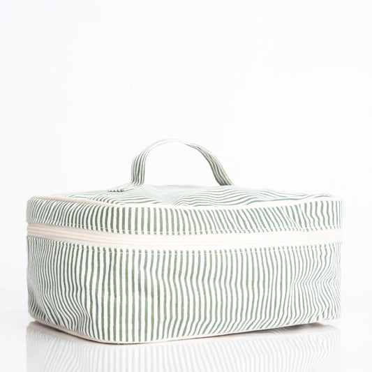 Bag - CB Station Stripes Train Case - Myrtle Green