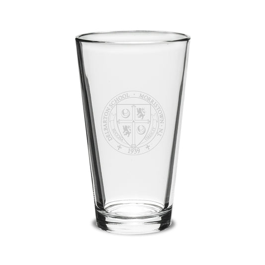 Glassware - Campus Crystal 16oz Pint Glass - Delbarton Seal