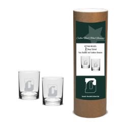 Glassware - Campus Crystal Double Old Fashion Glass (Set of 2) - DWave Logo