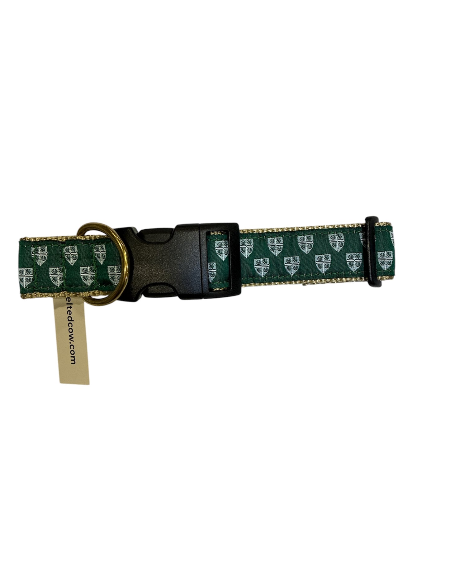 Dog Collar - Belted Cow Mini Crest - Green