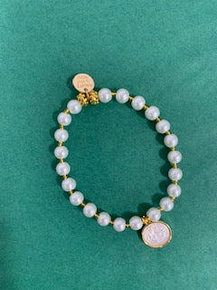 Bracelet - The Rosary Is The Way Pearl Large - White