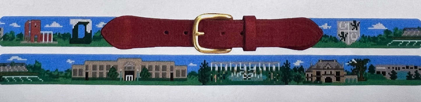 Belt - Needlepaint Delbarton Scene - Custom Order