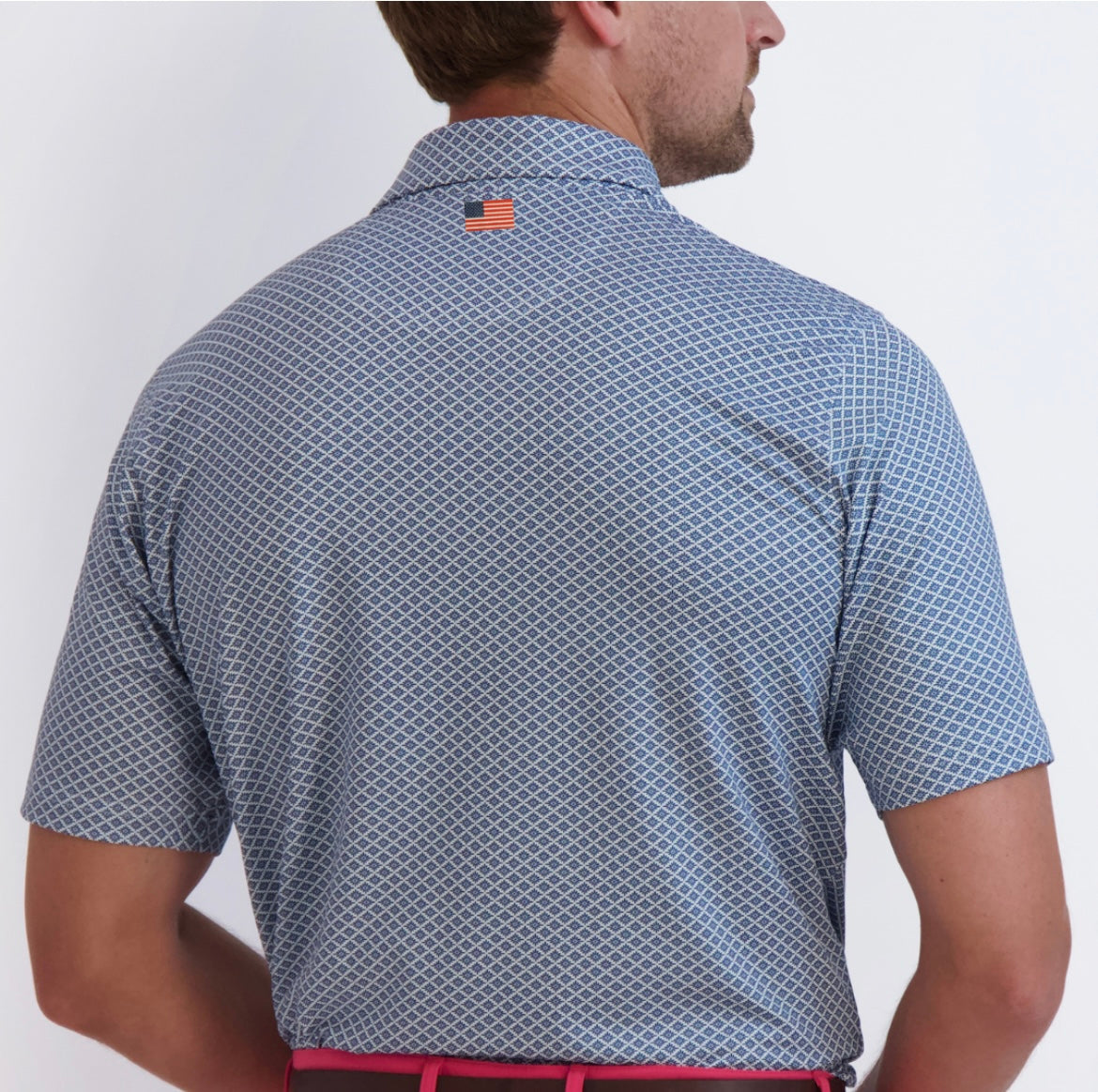 Fairway & Greene Polo Palmetto Print - White/Navy