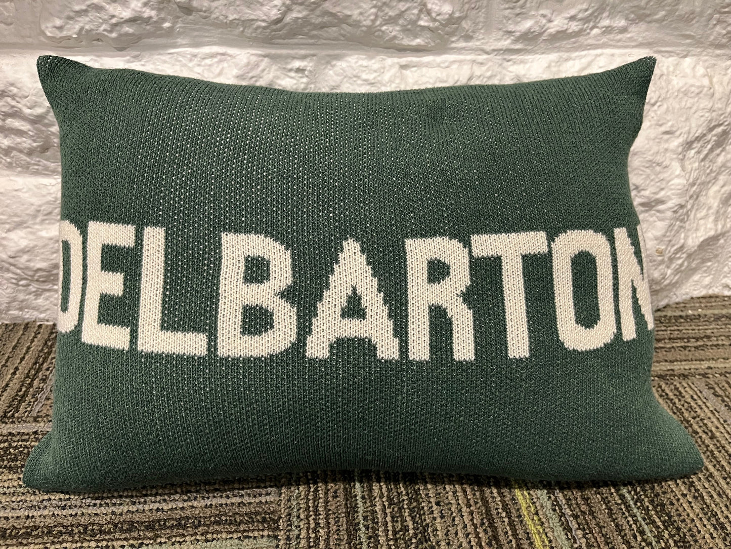Pillow - Town Pride Solid Green Pillow - Green with Natural Design