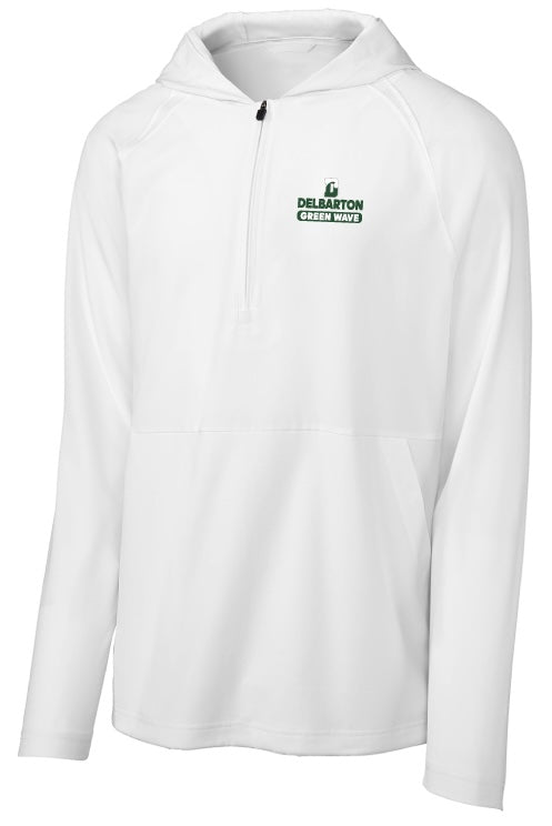 E-S Sports 1/4 Zip Performance Jacket with Hood - White
