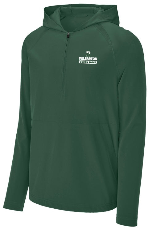 E-S Sports 1/4 Zip Performance Jacket with Hood - Forest