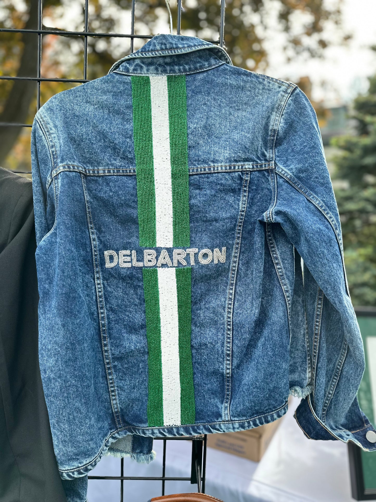 LADIES Delbarton Beaded Jacket - Denim - Custom Order