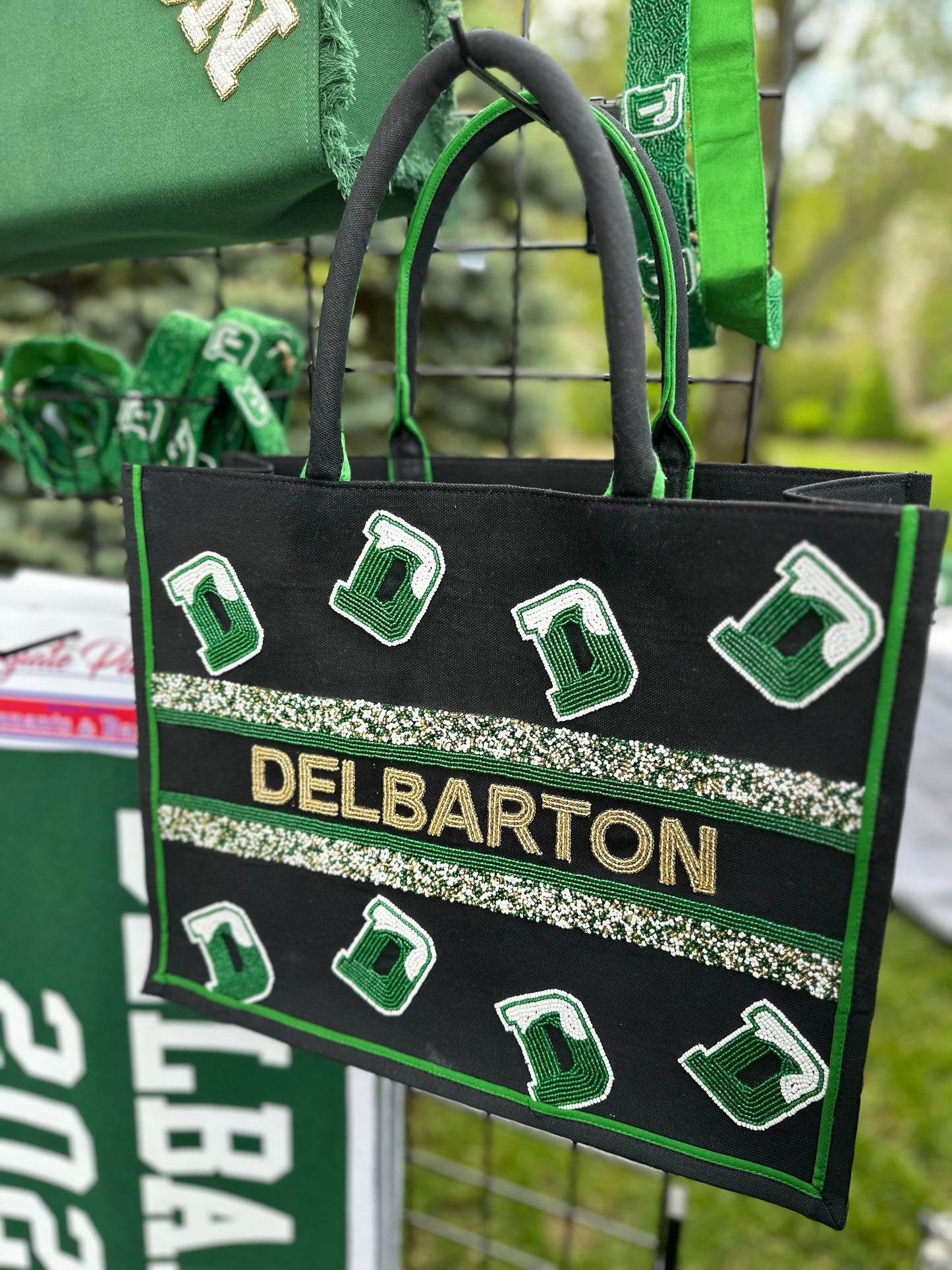 Bag - Beaded Delbarton D's Tote - Black