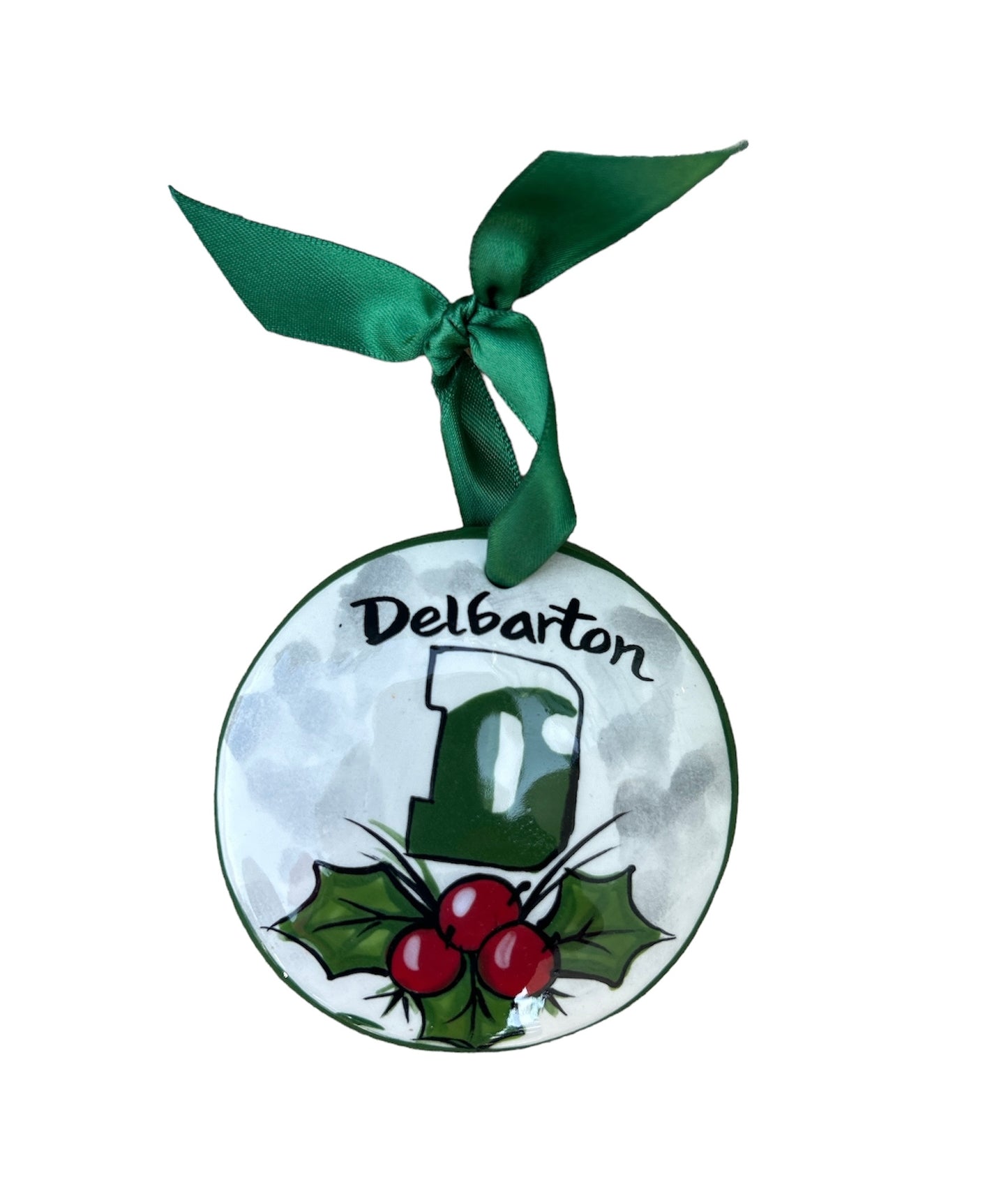 Ornament - Nola Watkins Holly - White/Grey/Green