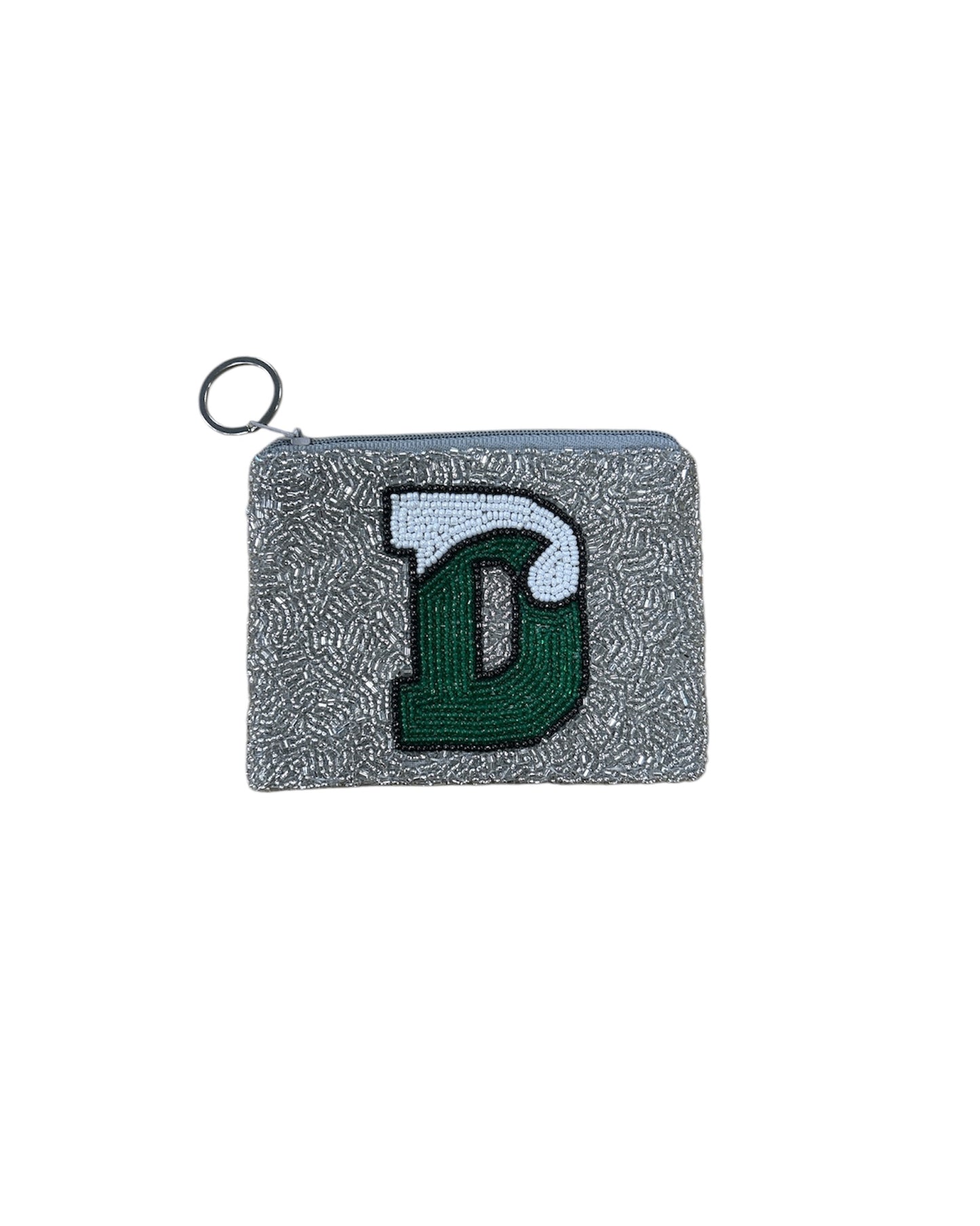Bag - Delbarton Beaded Coin Purse - Silver
