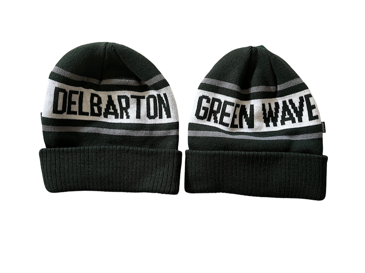 Hat - League Winter Beanie - Green with White Trim