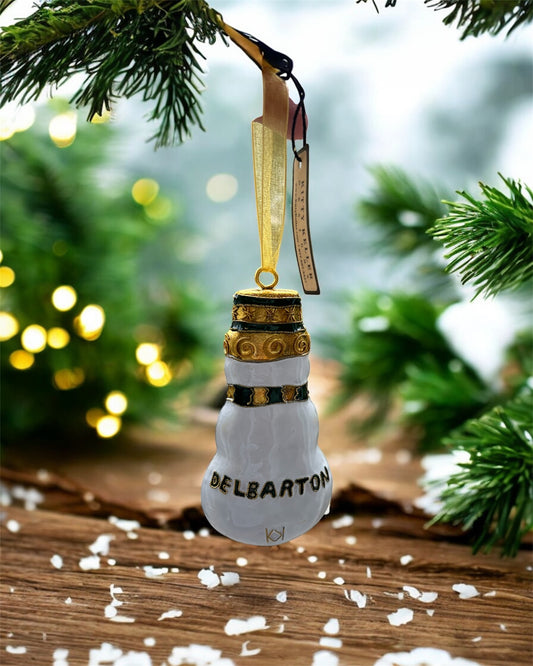 Ornament - Kitty Keller Snowman Ornament - White