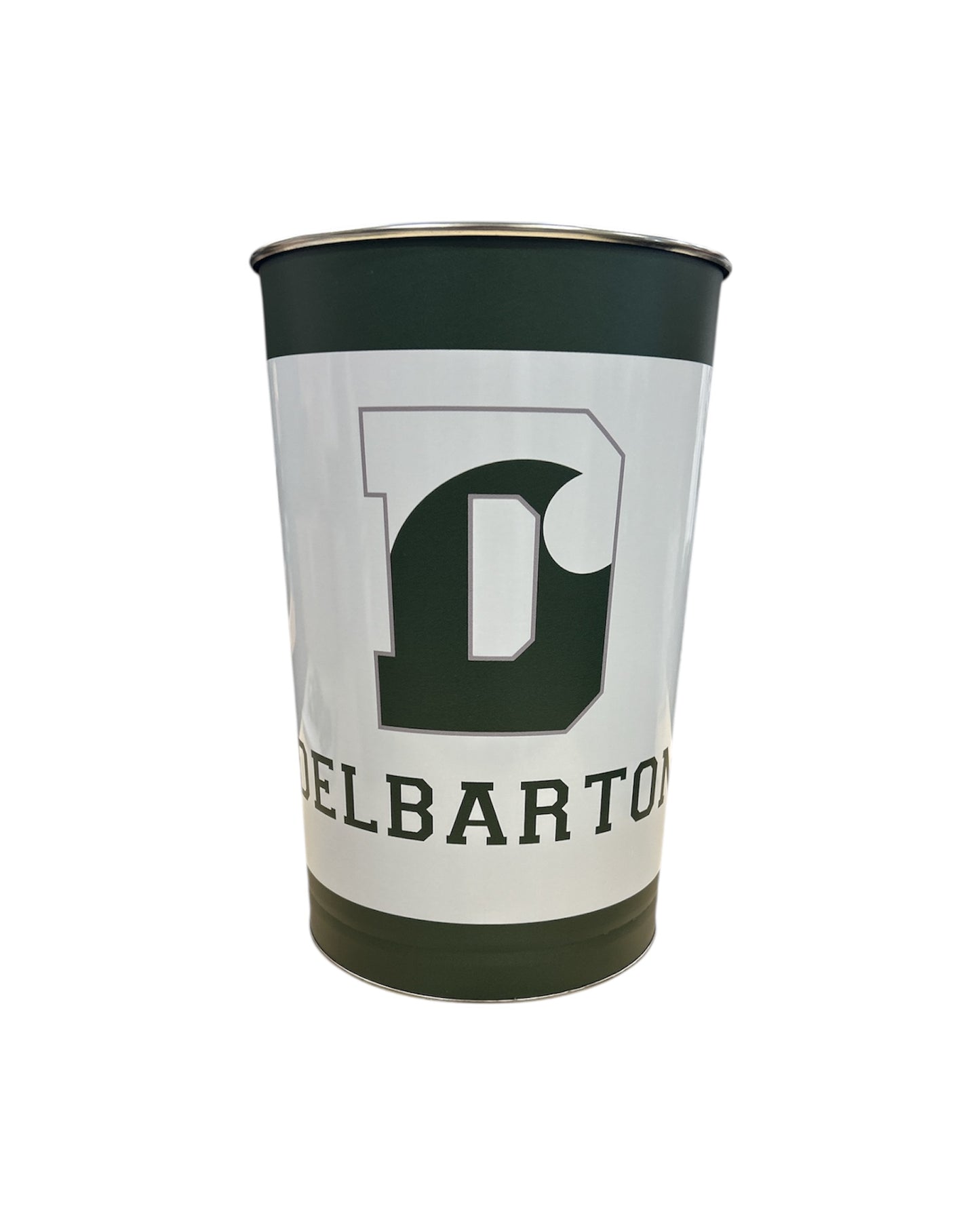Delbarton Waste Basket - White/Green/Grey - PICK UP ONLY