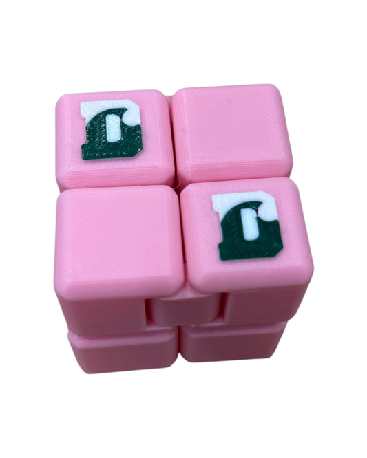 Toy - Delbarton Infinity Fidget Cube - White, black, Grey, Pink