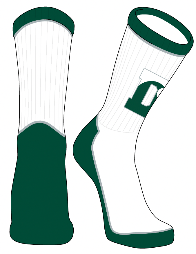 TCK Core 2 Crew Sock - White/Green