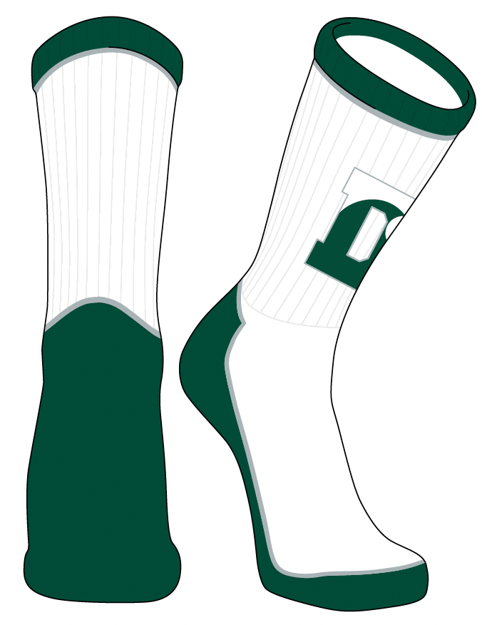 Socks - TCK Core 2 Crew  - White/Green