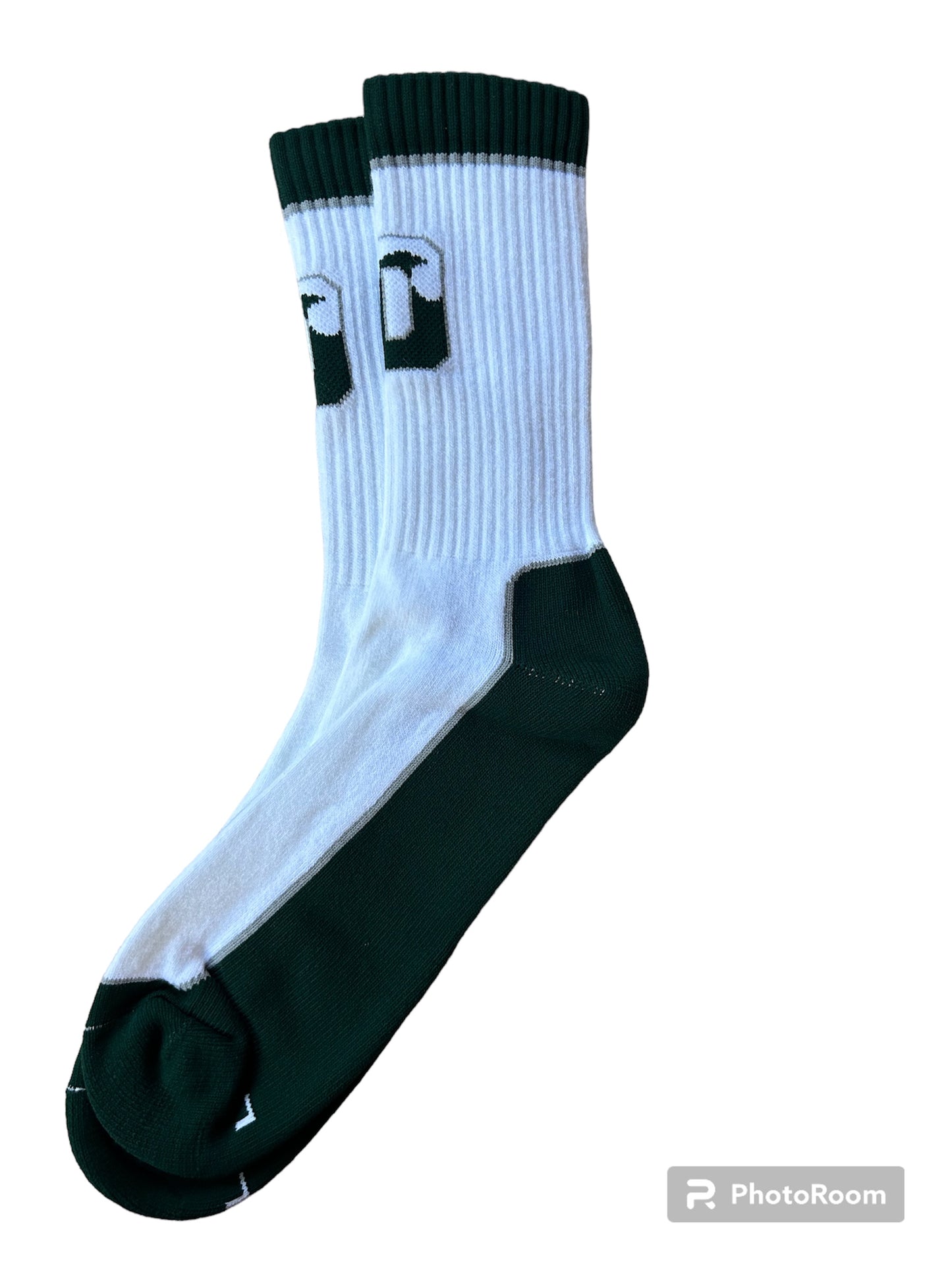 TCK Core 2 Crew Sock - White/Green