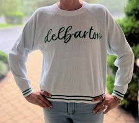 TP - LADIES Raglan Sweater w/ Script - White
