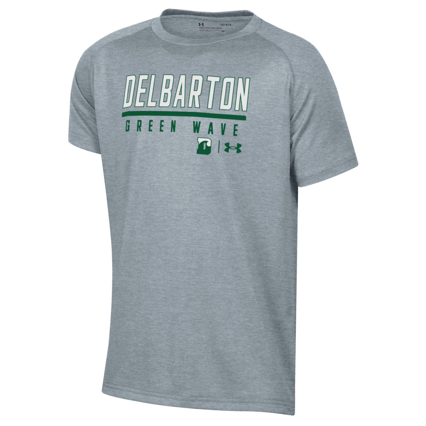 UA Youth Tech Green Line S/S Tee - True Gray Heather