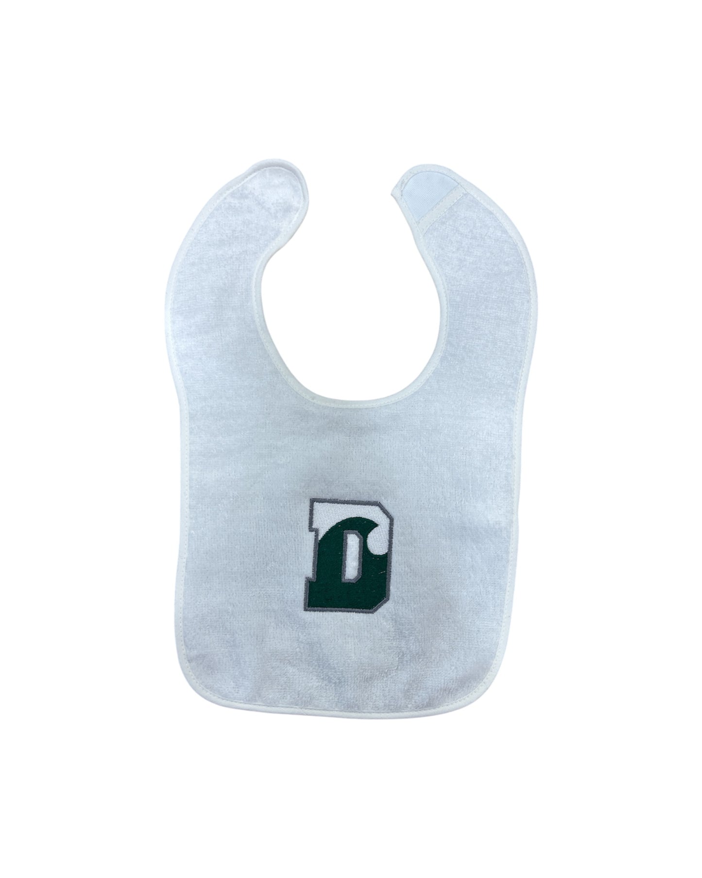 Bib - Rabbit Skin Infant Embroidered Terry Cloth Bib - White