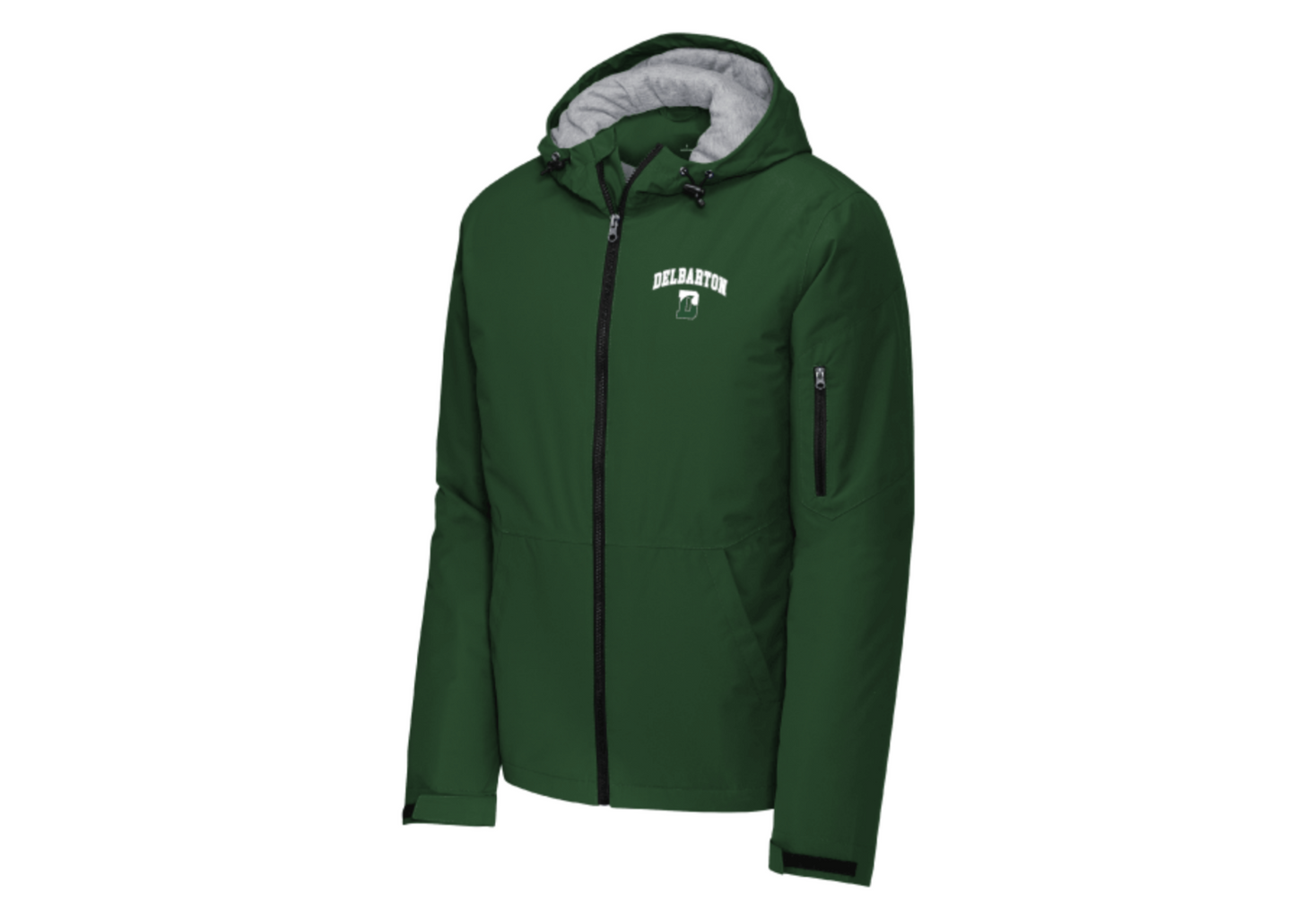 E-S Sports Waterproof Insulated Hooded Jacket - Forest Green
