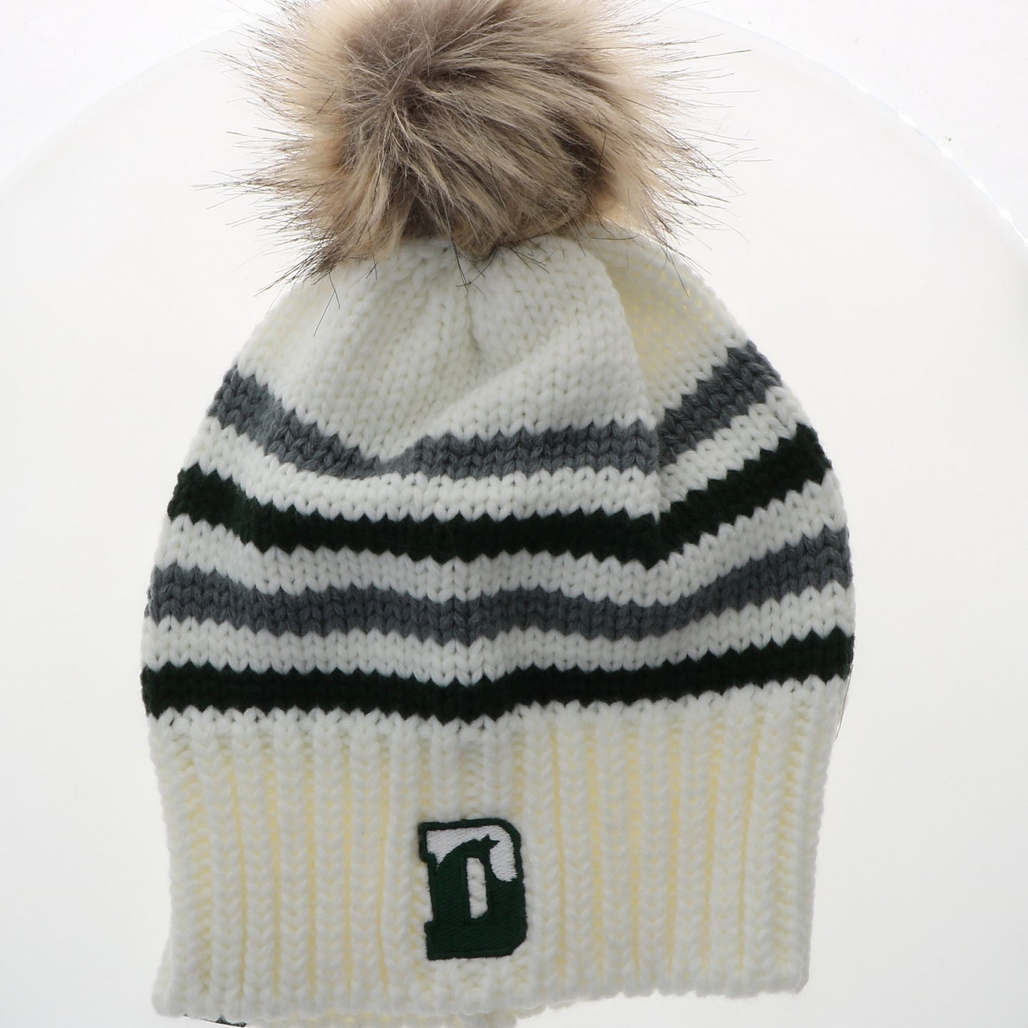 Hat -League Big Sky Striped Beanie with Pom