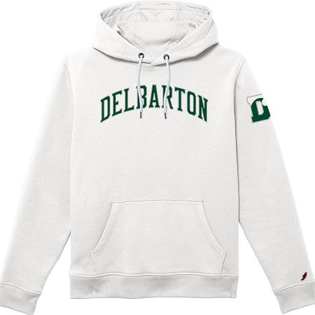 League 1991 Hoodie Delbarton Applique with Sleeve D - White