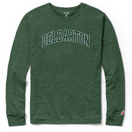 League Victory Falls Delbarton L/S Tee - Heather Vintage Hunter Green