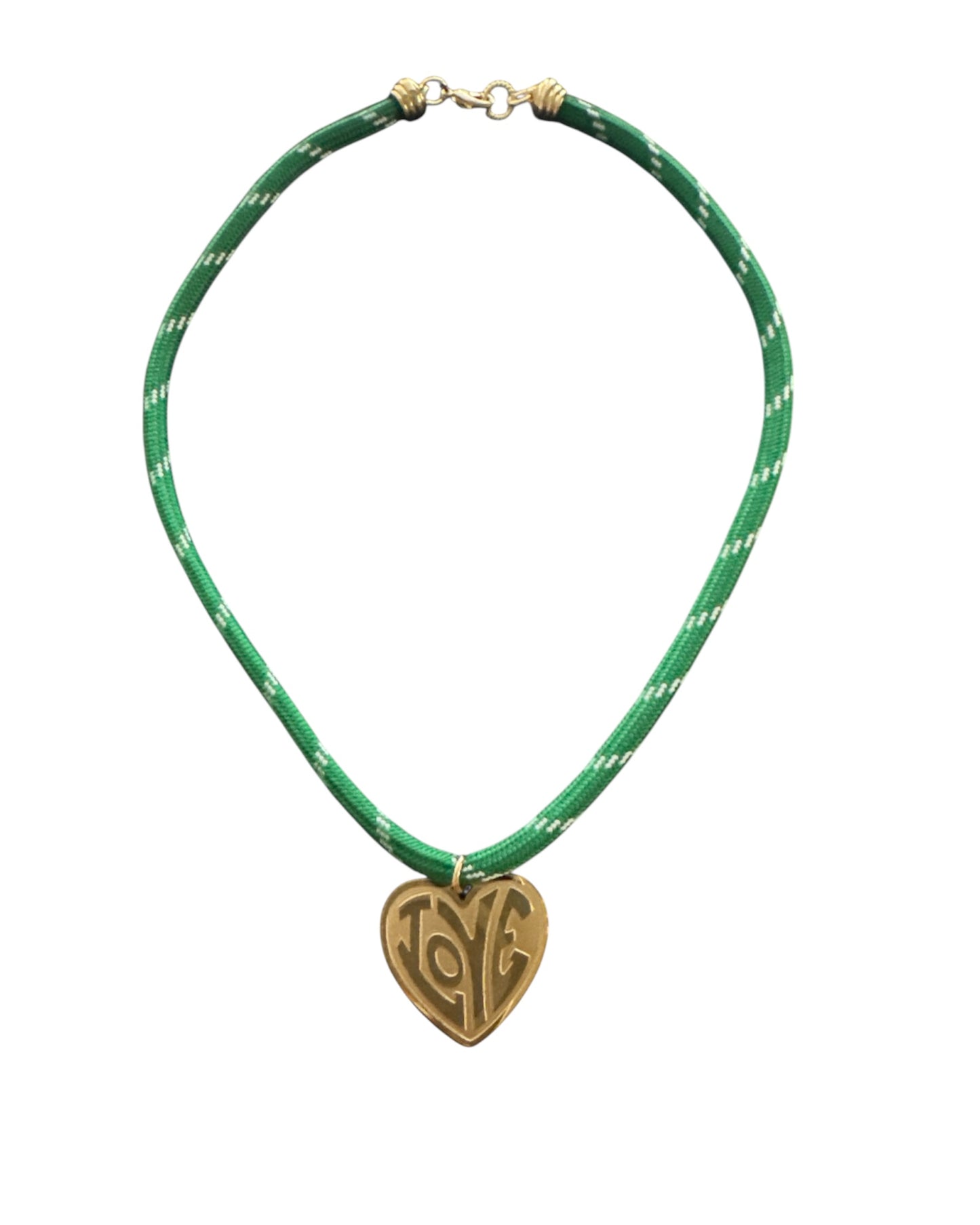 Necklace - Summer Love Designs Paracord Necklace with Gold Heart Charm - Green