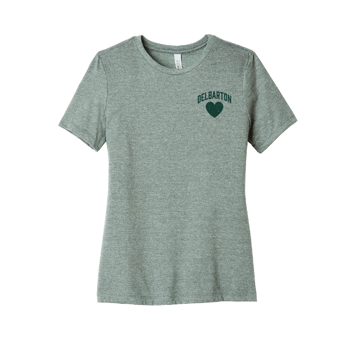 B&C LADIES arched Delbarton Tee- Sage/Dk Green