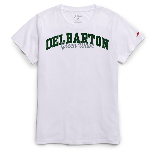 League LADIES Intramural Classic S/S Crew Neck Tee - Heather Varsity White