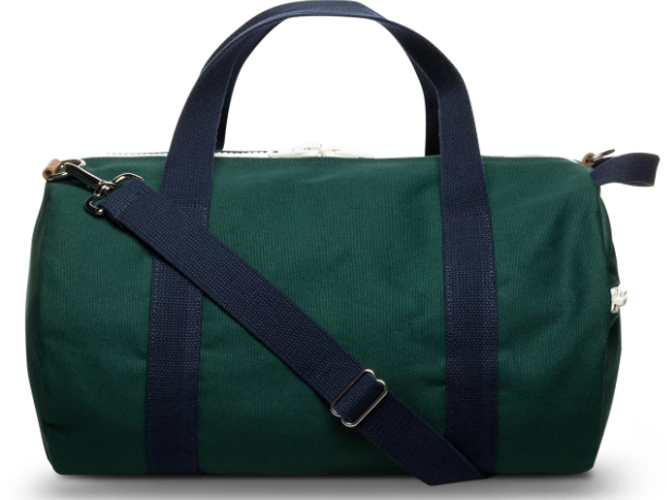 Duffel - Hudson Sutler - MEDIUM Green with Navy Blue Straps - Custom Order