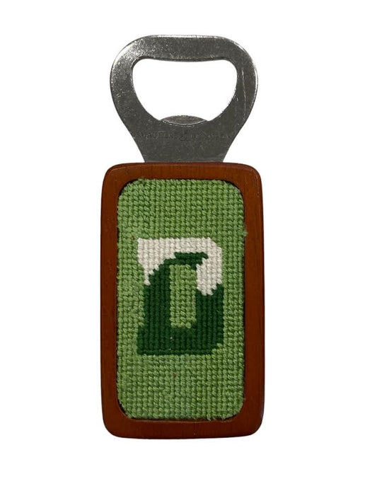 Bottle Opener D Wave Needlepoint - Green and White