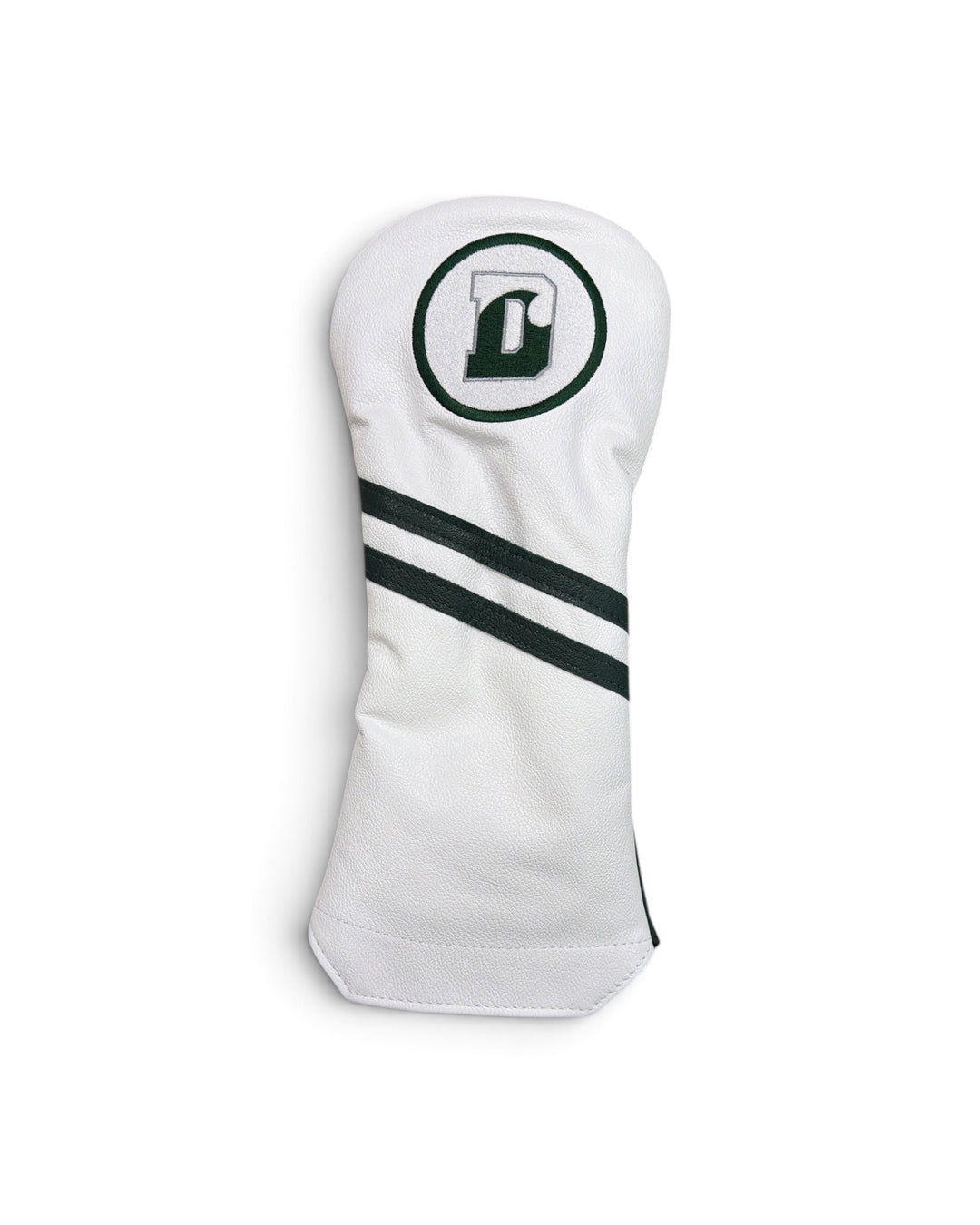 Golf - Winston Club Striped Leather Driver Cover - White/Dk. Green