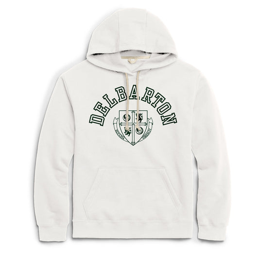 League Essential Fleece Hoodie with Crest- Classic White