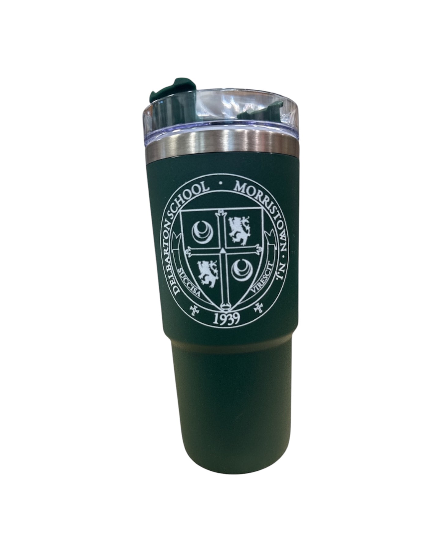 Tumbler - 24 oz Double Wall Stainless Steel Tumbler with Straw - Green