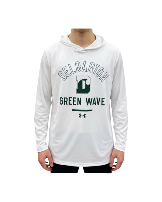 UA Gameday Armourfuse L/S Tee w/ Hood - White