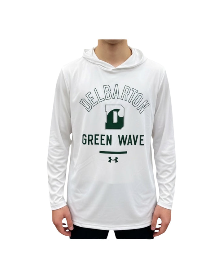 UA Gameday Armourfuse L/S Tee w/ Hood - White