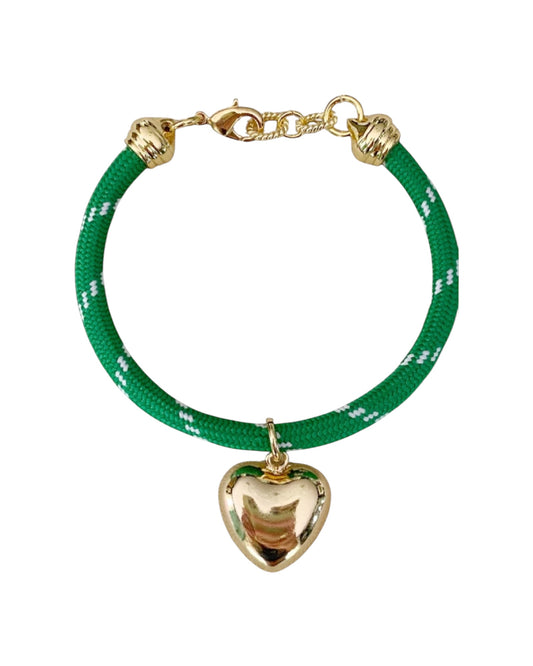 Bracelet -Summer Love Designs - Green Paracord Love - Green & Gold