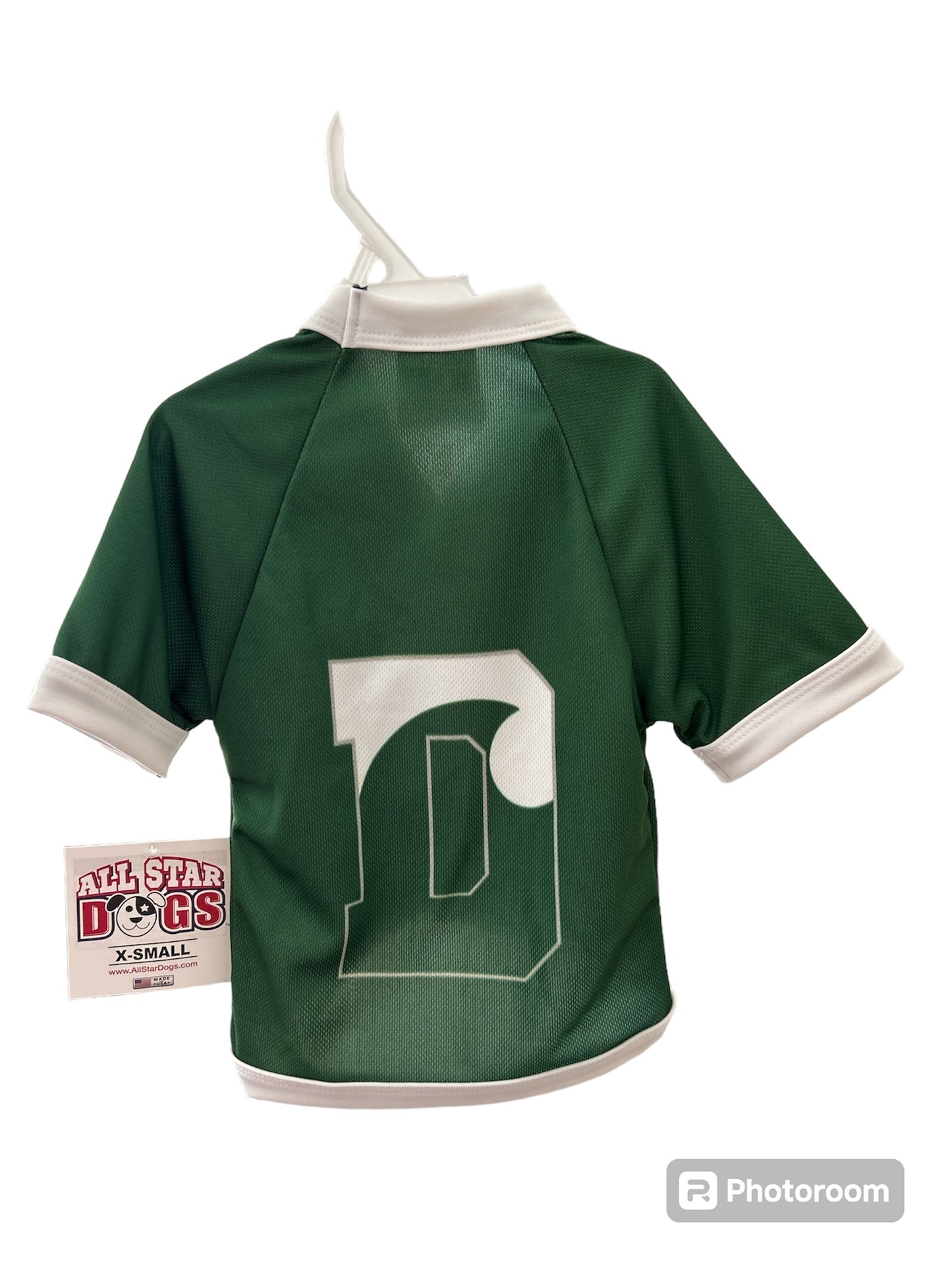 Dog Jersey - All Star Delbarton Athletic D Wave Jersey (under 80lb) - Dark Green/White