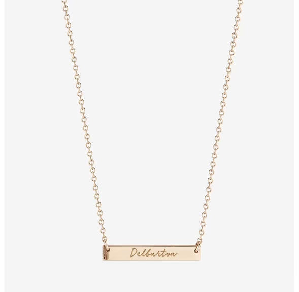 Necklace - Kyle Cavan Delbarton Horizontal Bar Necklace - Cavan Gold