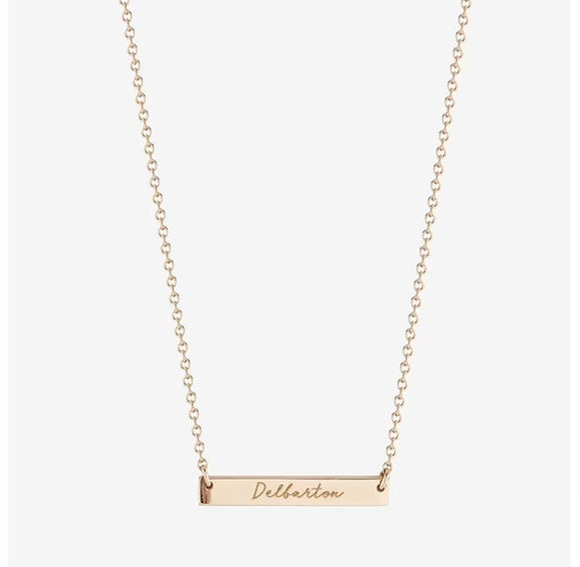 Necklace - Kyle Cavan Delbarton Horizontal Bar Necklace - Cavan Gold