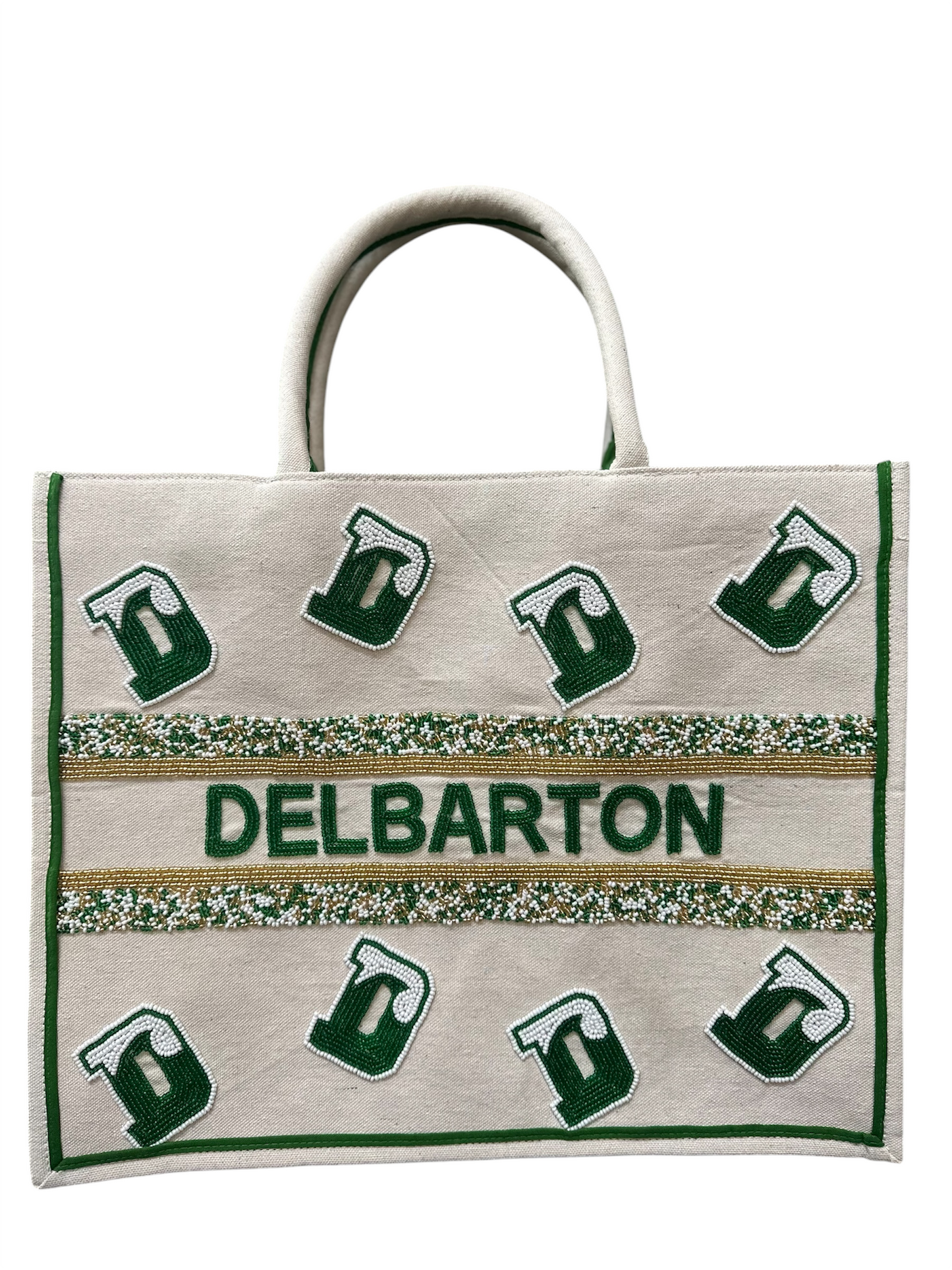 Bag - Beaded Delbarton D's Tote - Beige