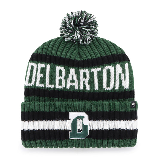 Hat-'47 Brand Bering Cuff Knit Delbarton Beanie - Dark Green/Black/White