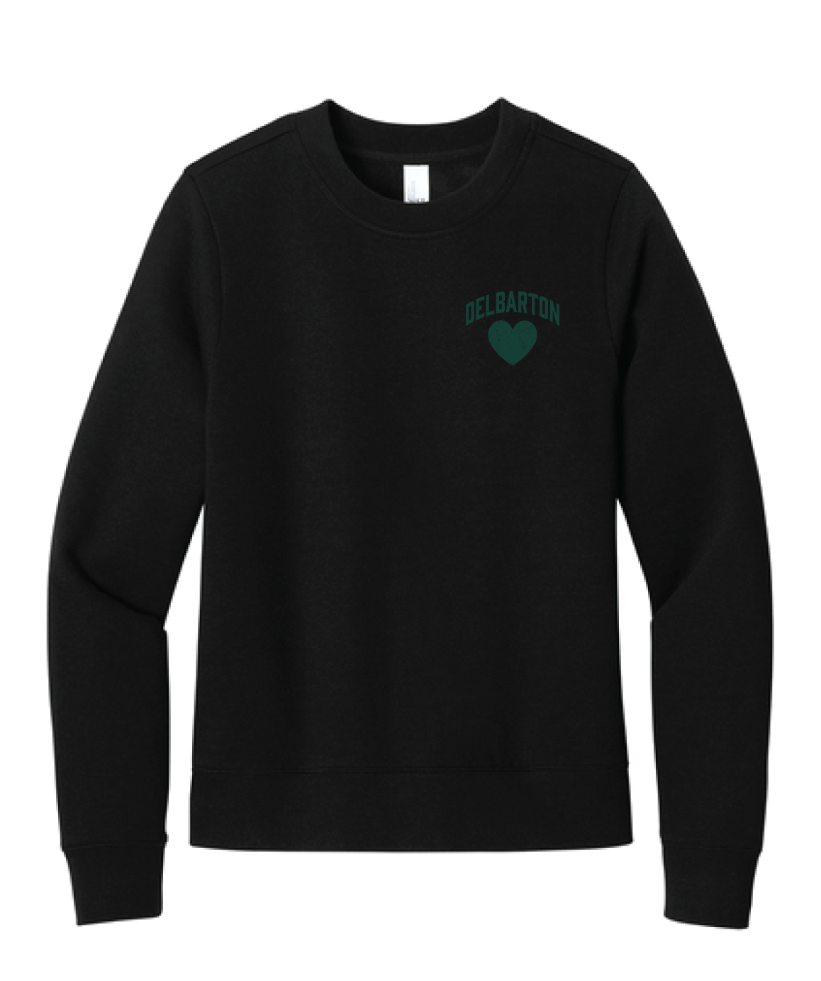 District LADIES Heart Fleece Crew - Black