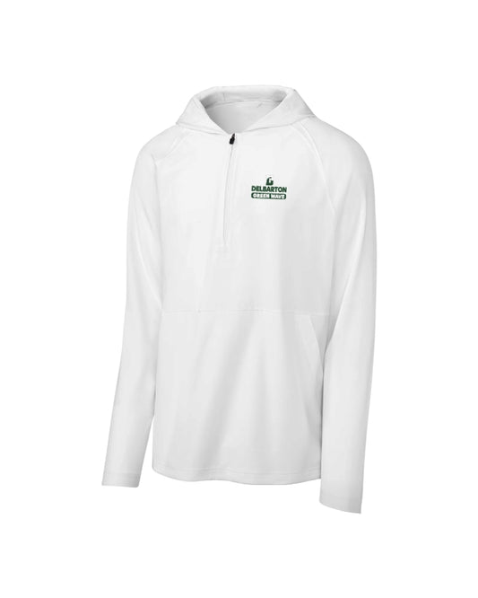 E-S Sports 1/4 Zip Performance Jacket with Hood - White