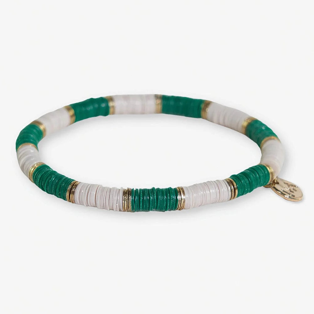 Bracelet - INK+ALLOY Grace Two-Color Stretch - Green/White