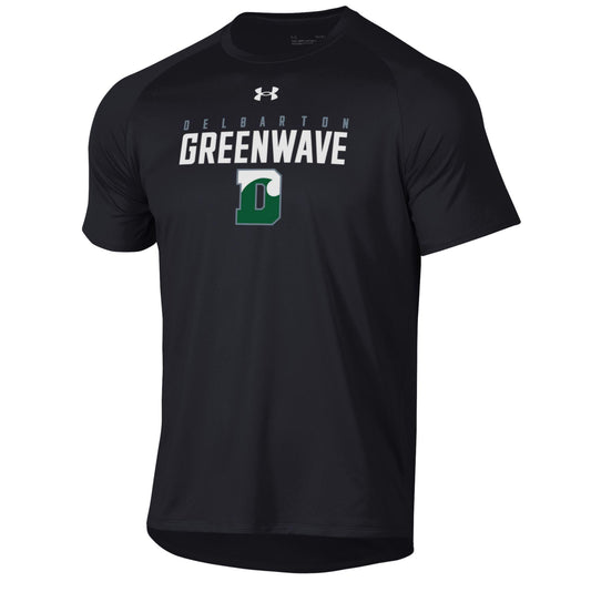 UA  Tech S/S Tee Green Wave Center D - Black